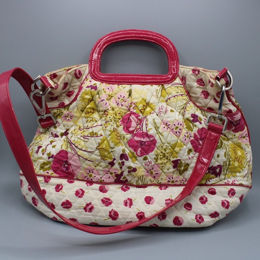 Vera Bradley Make Me Blush Charleston Tote Bag Purse Handles Shoulder Strap